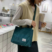 ショルダーバッグ 鞄 レディース カバン コーデュロイ 肩掛け 斜め掛け マグネットボタン 持ち手付き 手提げ 四角形 スクエア型 女性用 婦人用 カジュアル 通勤 通学 キャンパス お出掛け