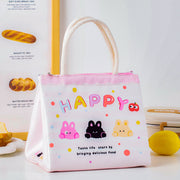 ランチバッグ バッグ 鞄 保温バッグ 保冷バッグ お弁当袋 お弁当カバン トートバッグ プリント アニマル フード ジッパー チャック かわいい