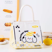 ランチバッグ バッグ 鞄 保温バッグ 保冷バッグ お弁当袋 お弁当カバン トートバッグ プリント アニマル フード ジッパー チャック かわいい