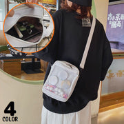ミニショルダーバッグ ポシェット レディース キャンバス 縦型 軽量 大容量 斜めがけ 手提げ 肩掛け 押し活 クリア 透明