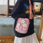 ミニショルダーバッグ ポシェット レディース キャンバス 縦型 軽量 大容量 斜めがけ 手提げ 肩掛け 押し活 クリア 透明