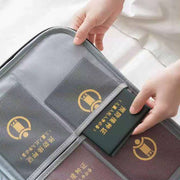 書類収納バッグ 3層式 書類保管ケース ガジェットポーチ 手提げ 収納ポーチダイヤルロック付き ダイヤルロック式 防犯 防水 整理 出張 旅行便利 スーツケース