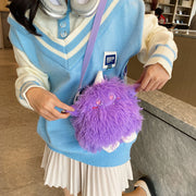 ショルダーバッグ キッズ 子供 レディース 男女兼用 ユニセックス モンスターモチーフ かわいい もふもふ 面白い モコモコ 小物入れ ポーチ お出かけ 肩掛け 斜め掛け 調節可能