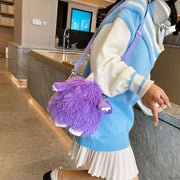 ショルダーバッグ キッズ 子供 レディース 男女兼用 ユニセックス モンスターモチーフ かわいい もふもふ 面白い モコモコ 小物入れ ポーチ お出かけ 肩掛け 斜め掛け 調節可能
