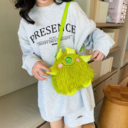 ショルダーバッグ キッズ 子供 レディース 男女兼用 ユニセックス モンスターモチーフ かわいい もふもふ 面白い モコモコ 小物入れ ポーチ お出かけ 肩掛け 斜め掛け 調節可能