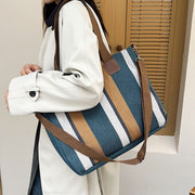 2wayバッグ ショルダーバッグ ハンドバッグ 斜め掛け トートバッグ 鞄 レディース 女性 ストライプ おしゃれ かわいい 上品 カジュアル 肩掛け 手提げ クロスボディ マチ付き 長さ調整可能 通勤 デイリー 通学 婦人用