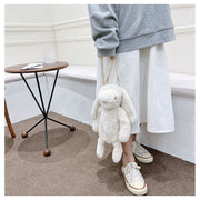 うさぎのぬいぐるみショルダーバッグ ぬいぐるみバッグ レディース キッズ 鞄 チェーン かわいい 可愛い 面白い ふわふわ カラバリ豊富 白 黒 ピンク
