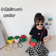 ポシェット ショルダーバッグ キッズ 子供 鞄 カバン イチゴ ストロベリー 斜め掛け 肩掛け ファスナー かわいい おしゃれ 小物入れ 収納