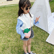 ポシェット ショルダーバッグ キッズ 子供 鞄 カバン イチゴ ストロベリー 斜め掛け 肩掛け ファスナー かわいい おしゃれ 小物入れ 収納