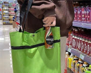 トートバッグ キャスター付き 2way ショッピングカート 買い物袋 エコバッグ 買い物バッグ ショッピングバッグ レディース 折りたたみ スタンド付き ピクニック ハイキング 運動会 旅行 無地 シンプル 大容量 手提げ 持ち運び お出かけ 緑 橙 赤 青 黒