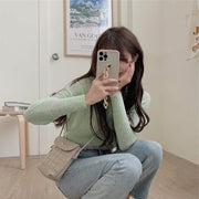 ミニショルダーバッグ スマホポーチ ポシェット 斜め掛け レディース 女性用 かばん 鞄 メッシュ マグネットボタン レザー調 PU 単色 無地 シンプル ミニバッグ おしゃれ かわいい 上品 きれいめ フェミニン ガーリー お出かけ カジュアル デイリー ちょい持ち 婦人用