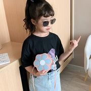 ポシェット ショルダーバッグ ミニバッグ キッズ 子供 女の子 鞄 カバン 肩掛け 斜め掛け フラワー 花 コンパクト 小さめ かわいい キュート ナチュラル おしゃれ ガーリー お出かけ