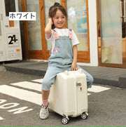 スーツケース 子供用 キッズ 43L 持ち手 乗れる キャリーケース トランク 鞄 カバン 旅行 トラベル キャリーバッグ かわいい 単色