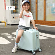 スーツケース 子供用 キッズ 43L 持ち手 乗れる キャリーケース トランク 鞄 カバン 旅行 トラベル キャリーバッグ かわいい 単色