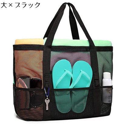 トートバッグ プールバッグ ビーチバッグ メッシュバッグ 手提げ 肩掛け 商品画像2