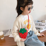 ポシェット ショルダーバッグ キッズ 子供 鞄 カバン イチゴ ストロベリー 斜め掛け 肩掛け ファスナー かわいい おしゃれ 小物入れ 収納