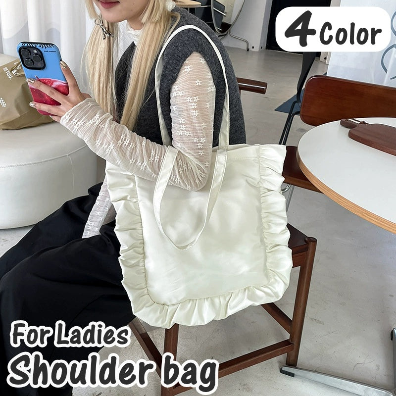 フリルショルダーバッグ トートバッグ スクエアバッグ レディース 女性 婦人 商品画像