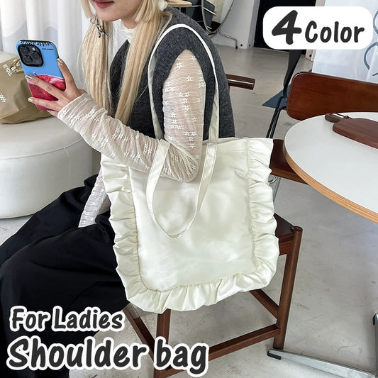 フリルショルダーバッグ トートバッグ スクエアバッグ レディース 女性 婦人 商品画像