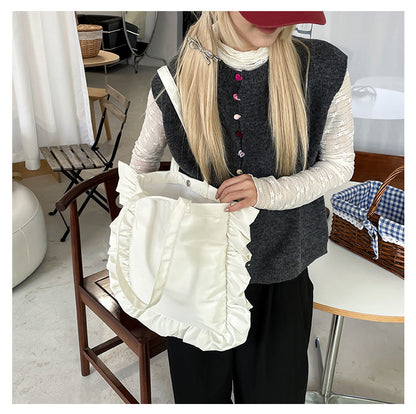 フリルショルダーバッグ トートバッグ スクエアバッグ レディース 女性 婦人 商品画像2