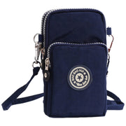 ショルダーバッグ ミニショルダー スマホポーチ ポシェット レディース bag 3ポケット 3連 軽量 コンパクト ファスナー スマートフォン カード 小銭 お札 ウォレット お財布 無地 プリント 柄 肩掛け 斜め掛け