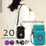 ショルダーバッグ ミニショルダー スマホポーチ ポシェット レディース bag 3ポケット 3連 軽量 コンパクト ファスナー スマートフォン カード 小銭 お札 ウォレット お財布 無地 プリント 柄 肩掛け 斜め掛け