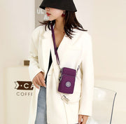 ショルダーバッグ ミニショルダー スマホポーチ ポシェット レディース bag 3ポケット 3連 軽量 コンパクト ファスナー スマートフォン カード 小銭 お札 ウォレット お財布 無地 プリント 柄 肩掛け 斜め掛け