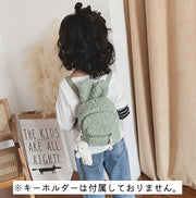 リュックサック バックパック キッズ 子供用 女の子 鞄 かばん バッグ リュック モコモコ ボア 小さめ うさ耳 ウサギ 長さ調節可 無地 かわいい おしゃれ