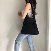 トートバッグ ニット 鞄 レディース カバン 肩掛け 手提げ 編みバッグ 女性用 婦人用 大容量 メッシュ シンプル カジュアル おしゃれ 買い物 お出かけシーン