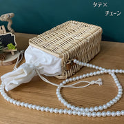 かごバッグ カゴバッグ レディース ファッション小物 手提げ ハンドバッグ 肩掛け ショルダーバッグ フェイクパール かわいい きれいめ 上品