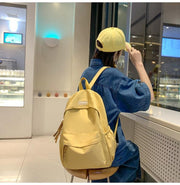 リュックサック デイバック 大容量 レディース 女の子 カバン 鞄 サイドポケット ファスナー 無地 シンプル 学生 通学 カラバリ豊富