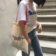 トートバッグ 男女兼用 レディース メンズ バッグ 鞄 キャンバス キャンバストート 買い物バッグ エコバッグ 英字 ロゴ シンプル カジュアル かわいい おしゃれ 女性 女子 ユニセックス 推しカラー