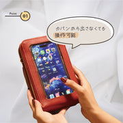 ミニショルダーバッグ スマホポーチ ポシェット レディース 入れたまま操作可能 肩掛け 斜め掛け 3ポケット レザー調 ファスナー カード入れ お札入れ 小物入れ スマホケース 鞄 カバン 便利 ソリッドカラー シンプル おしゃれ 外出 お出掛け 旅行 女性 婦人