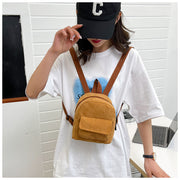 ミニリュックサック レディース コーデュロイ バックパック デイパック バッグ 軽量 小さめ 小型 コンパクト 大容量 無地 シンプル