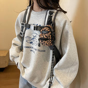 ポシェット ミニポーチ リュック型 レディース メンズ 男女兼用 ショルダーバッグ 小物入れ 小銭入れ 斜めがけ 肩掛け 自立 ヒョウ柄 ゼブラ柄 お洒落 カジュアル 可愛い