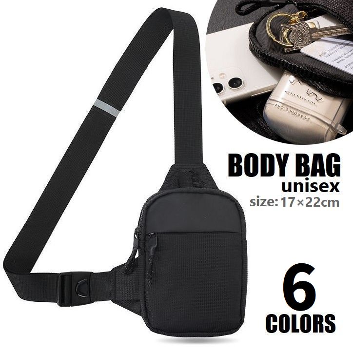 ボディバッグ チェストバッグ メンズ レディース bag カバン ショルダーバッグ コンパクト 小さめ メッセンジャーバッグ 長さ調節可 無地 シンプル 男女兼用