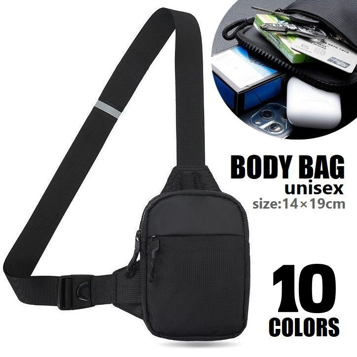 ボディバッグ チェストバッグ メンズ レディース bag カバン ショルダーバッグ コンパクト 小さめ メッセンジャーバッグ 長さ調節可 無地 シンプル 男女兼用