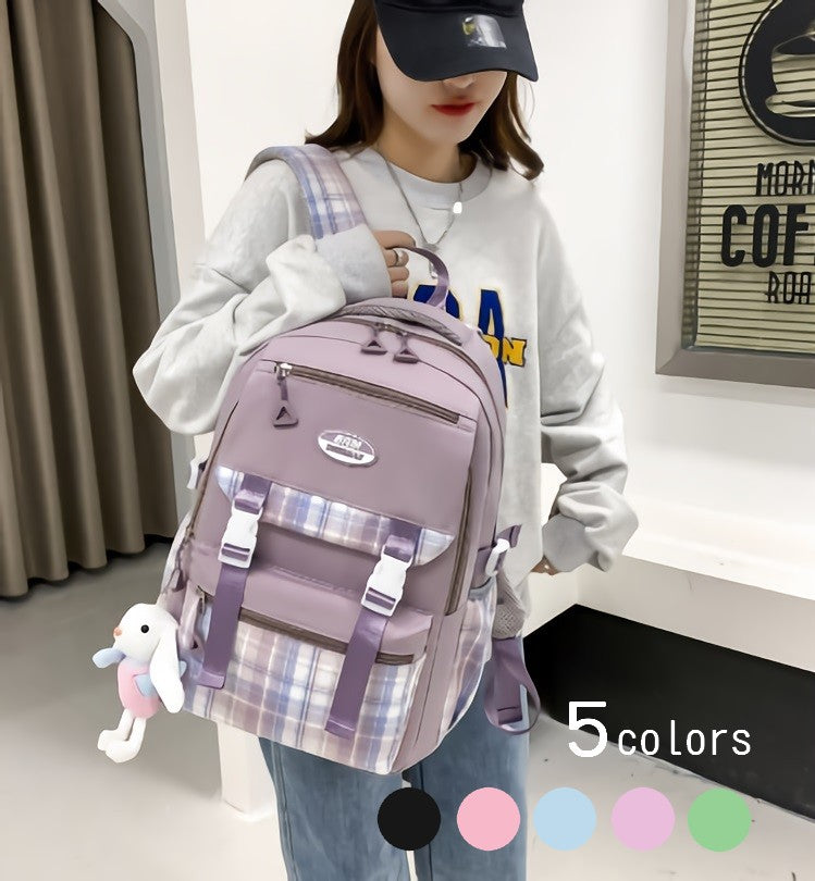 リュックサック レディース バッグ デイパック バックパック チェック くすみカラー パステルカラー 学生 通学 かわいい おしゃれ 大容量 カラバリ豊富