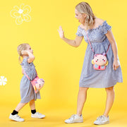 ポシェット ショルダーバッグ 子供用 キッズ 男の子 女の子 かばん カバン 斜め掛け 肩掛け アニマル 動物 顔付き 可愛い 肩紐調節可能 ファスナー マジック テープ サメ ハチ 蝶 羊 パンダ トラ ライオン サル ひよこ キリン シマウマ 牛