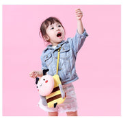 ポシェット ショルダーバッグ 子供用 キッズ 男の子 女の子 かばん カバン 斜め掛け 肩掛け アニマル 動物 顔付き 可愛い 肩紐調節可能 ファスナー マジック テープ サメ ハチ 蝶 羊 パンダ トラ ライオン サル ひよこ キリン シマウマ 牛