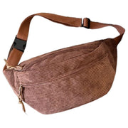 ボディバッグ ウエストポーチ コーデュロイ レディース bag 鞄 ヒップバッグ 肩掛け 斜め掛け ストラップ調節可 秋冬 ブラック ホワイト ブラウン カーキ