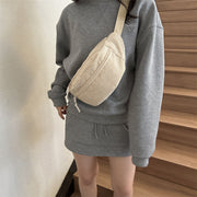 ボディバッグ ウエストポーチ コーデュロイ レディース bag 鞄 ヒップバッグ 肩掛け 斜め掛け ストラップ調節可 秋冬 ブラック ホワイト ブラウン カーキ