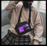 ショルダーバッグ クリアポケット 男女兼用 レディース メンズ 鞄 カバン 斜めがけ 長方形 ファスナー お出かけ かわいい おしゃれ カジュアル アウトドア 旅行 通学 ユニセックス 男性用 女性用 ギフト プレゼント 贈り物 ファッション小物 紫 緑 黒