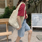 トートバッグ 鞄 レディース カバン ポップコーン生地 ポコポコ 肩掛け 手提げ 女性用 婦人用 可愛い おしゃれ ソリッドカラー サブバッグ 買い物 お出掛け