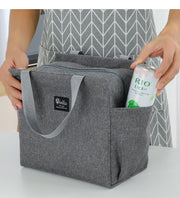 ランチバッグ ランチトート お弁当バッグ 保温 保冷 お弁当箱入れ 手提げ サイドポケット オックスフォード 四角形 水筒入れ ピクニック アウトドア 遠足