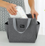 ランチバッグ ランチトート お弁当バッグ 保温 保冷 お弁当箱入れ 手提げ サイドポケット オックスフォード 四角形 水筒入れ ピクニック アウトドア 遠足