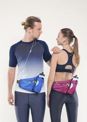 ランニングポーチ 男女兼用 ウエストバッグ ボディバッグ 防水 軽量 ボトルホルダー スマホ収納 ジョギング アウトドア ウォーキング ジム用