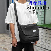 ショルダーバッグ 男女兼用 斜めがけバッグ カバン 鞄 メンズ レディース マジック テープ ポケット 多収納 大容量 カジュアル 無地 シンプル アウトドア スポーツ