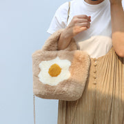 2wayバッグ レディース バッグ ハンドバッグ ショルダーバッグ ベージュ ブラック ピンク フラワー 起毛 かわいい