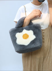 2wayバッグ レディース バッグ ハンドバッグ ショルダーバッグ ベージュ ブラック ピンク フラワー 起毛 かわいい