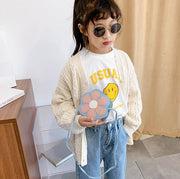 ショルダーバッグ ポシェット キッズ 子供用 女の子 鞄 かばん バッグ 斜め掛け レザー調 花 フラワー かわいい おしゃれ カジュアル